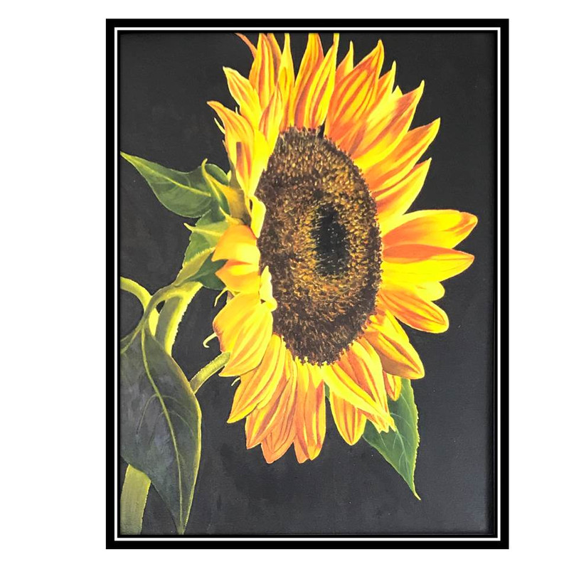 تابلو نقاشی رنگ روغن مدل گل آفتاب 