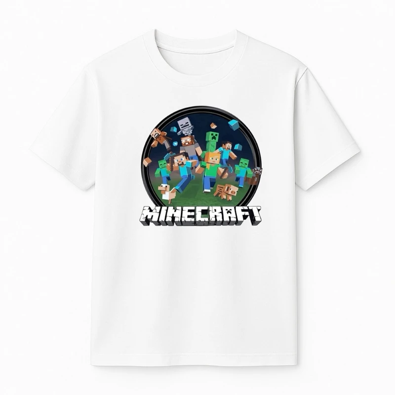 تی‌شرت آستین کوتاه پسرانه مدل ماینکرفت کد 006 