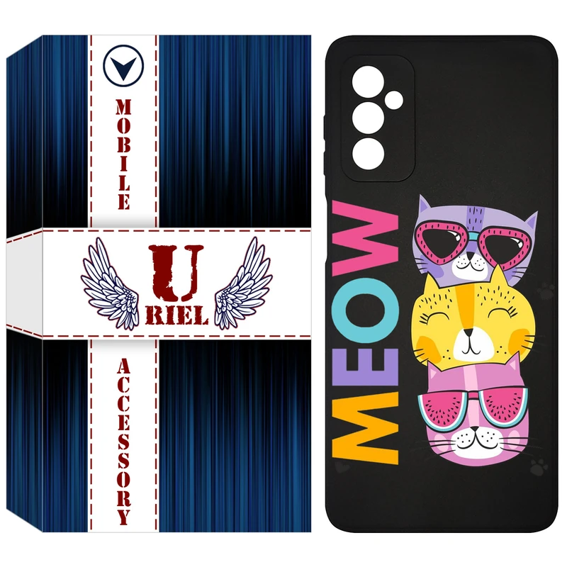 کاور یوریل قاب مدل KSH کد 57 طرح گربه مناسب برای گوشی موبایل سامسونگ Galaxy M52 5G