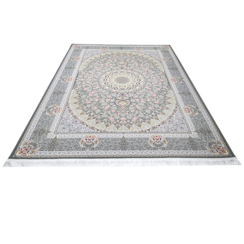 فرش ماشینی فرش مارکت تریتا مدل یکتا کد fm1200 62 زمینه طوسی 