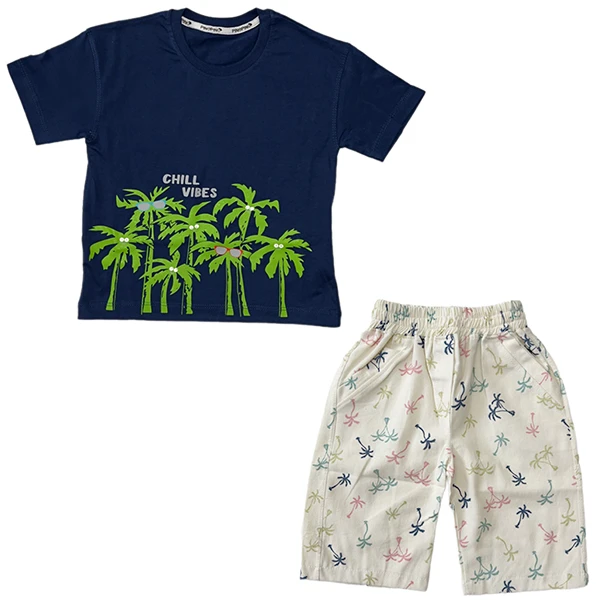 ست تی‌شرت آستین کوتاه و شلوارک پسرانه مدل PN009