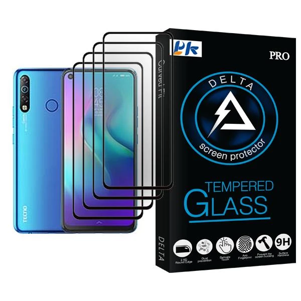 محافظ صفحه نمایش پی کی مدل Delta Glass MIX004 مناسب برای گوشی موبایل تکنو Camon 12 Air بسته چهار عددی