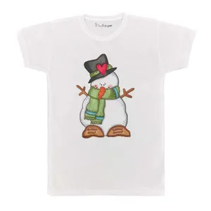 تی شرت بچگانه پرمانه طرح آدم برفی کد pmt.4270