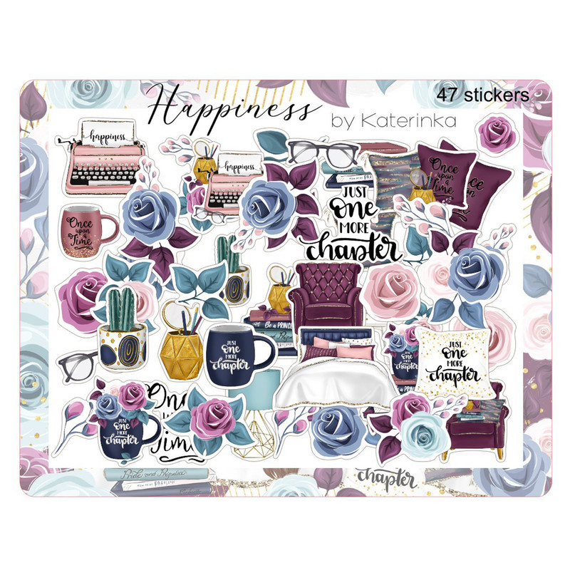 برچسب کاترینکا طرح برش خورده بولت ژورنال و اسکرپ بوک مدل Happiness بسته 47 عددی برچسب کاترینکا طرح برش خورده بولت ژورنال و اسکرپ بوک مدل Happiness بسته 47 عددی