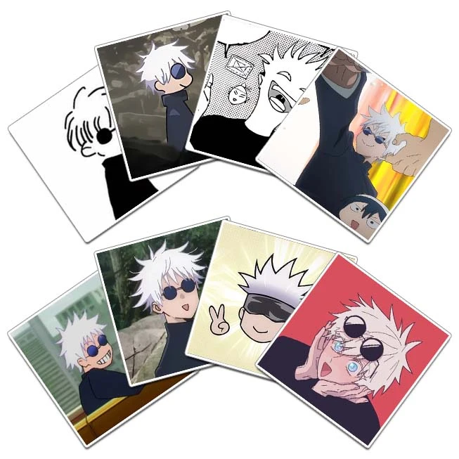 استیکر و برچسب گوفی مدل کیوت انیمه جوجوتسو کایسن Gojo Jujutsu Kaisen Anime کد K18 مجموعه 8 عددی