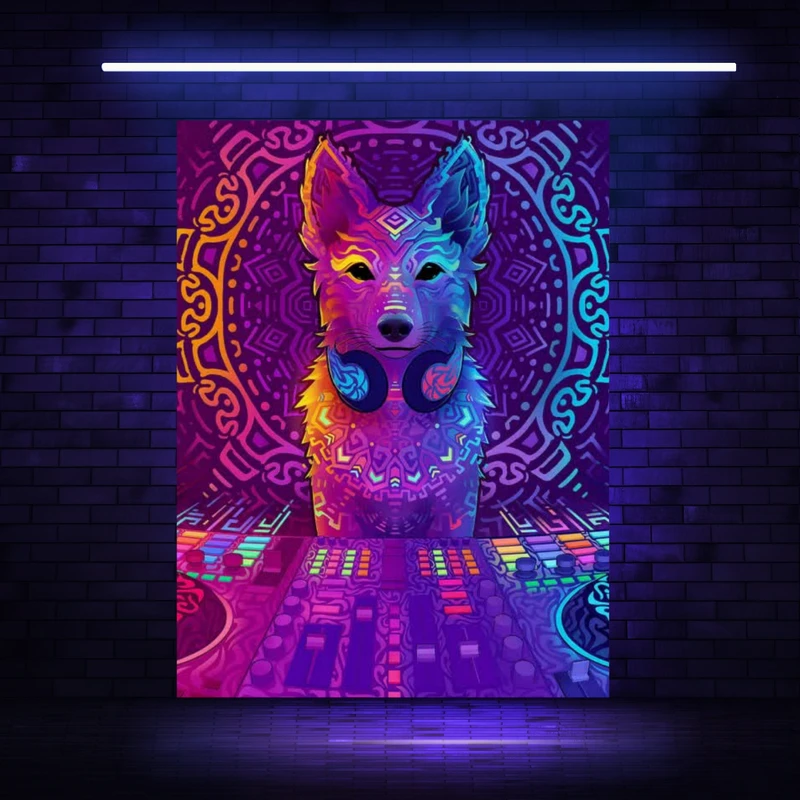 پوستر پارچه ای مدل بک دراپ بلک لایت موسیقی کد BK23043