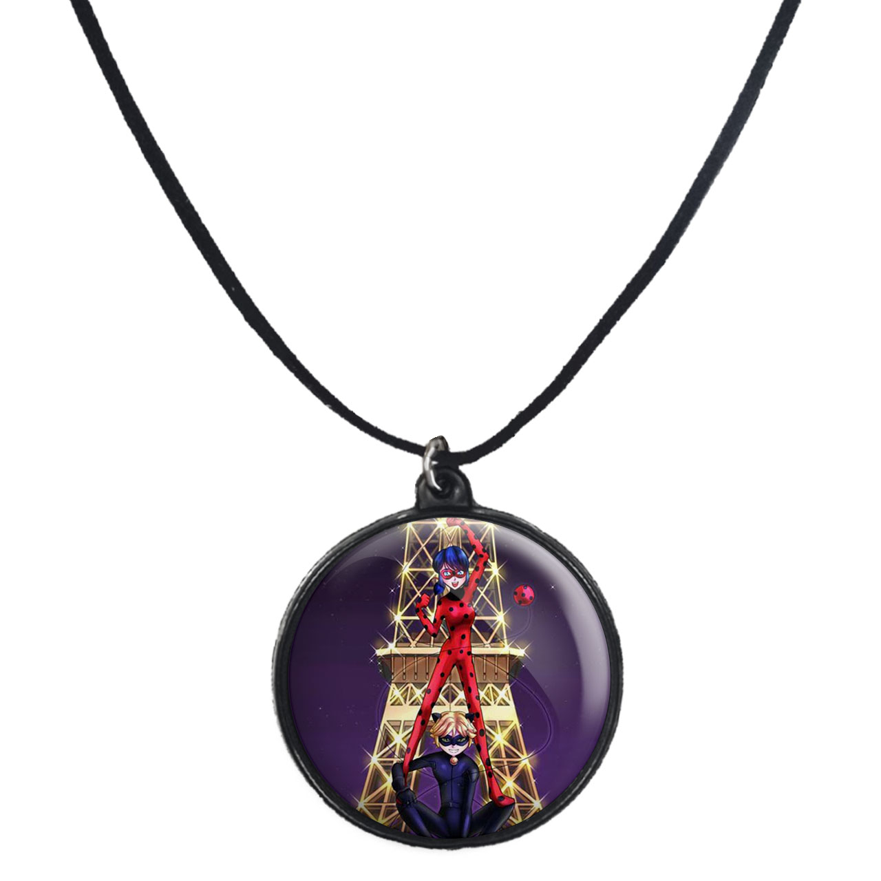 گردنبند پرمانه طرح کفشدوزکی کد pmb.1876 مدل دو طرفه