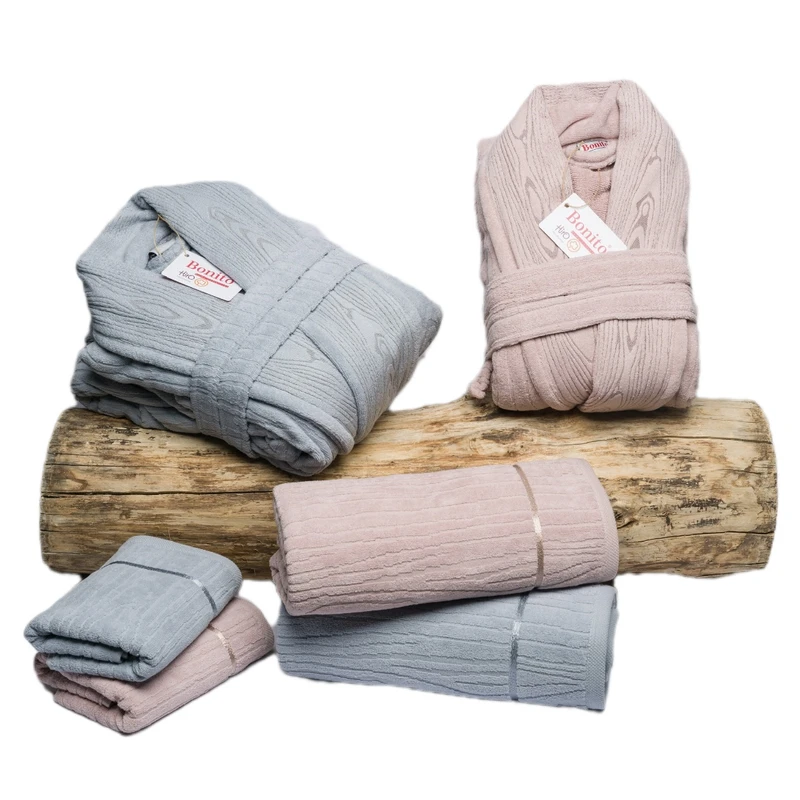 سرویس حوله پالتویی 12 تکه هیرو طرح بونیتو مدل ست عروس و داماد