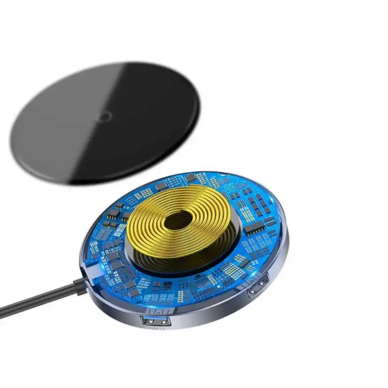 هاب 4 پورت باسئوس مدل Circular Mirror Wireless Charger HUB
