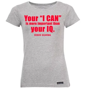 تی شرت آستین کوتاه زنانه 27 مدل Robin Sharma IQ کد MH1523