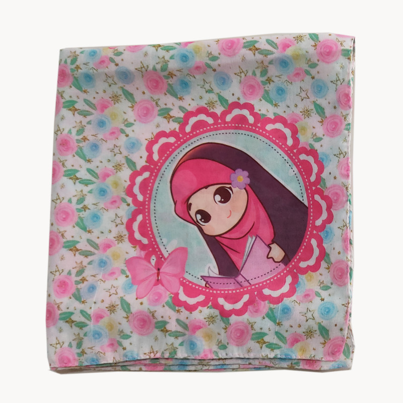 روسری دخترانه مدل گل و پروانه کد 101