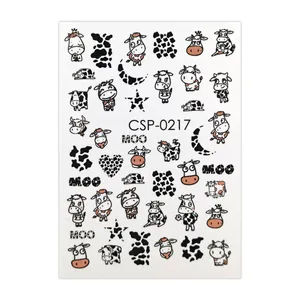 برچسب لنز ناخن مدل گاو فانتزی کد217