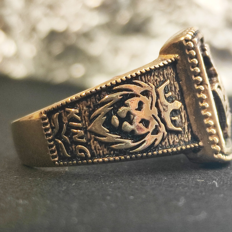 انگشتر مردانه مدل شیر و تاج کد GL115