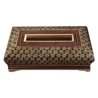 جعبه دستمال کاغذی خاتم کاری&nbsp;چوبی&nbsp;کد ned34
