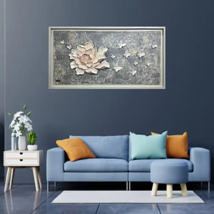 تابلو برجسته مدل گل و پروانه