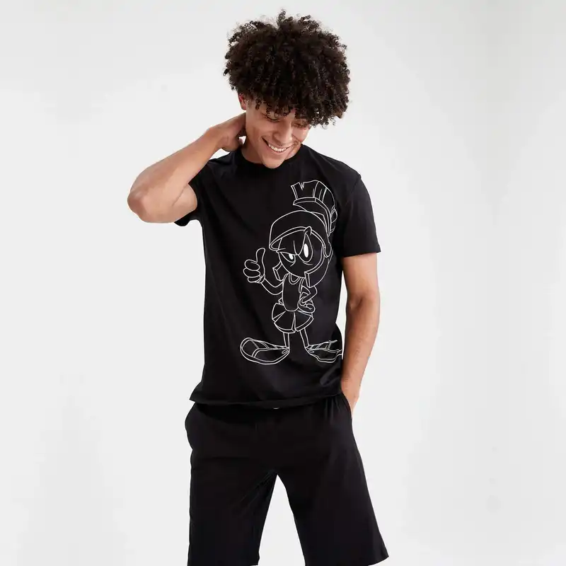 ست تی شرت و شلوارک مردانه دفکتو مدل 6684BK27