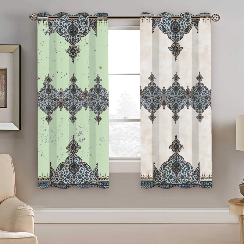 پرده نیروانا طرح سنتی مدل مخمل کد 4592 سایز 140×200 سانتی متر