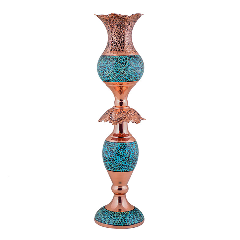 شمعدان فیروزه کوبی آقاجانی کد F024