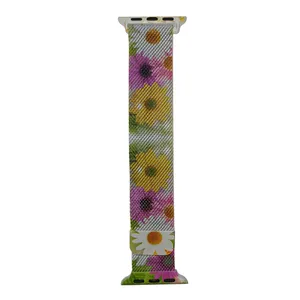 بند مدل Milanese  gl  طرح گل مناسب برای اپل واچ 38 / 40 میلی متری