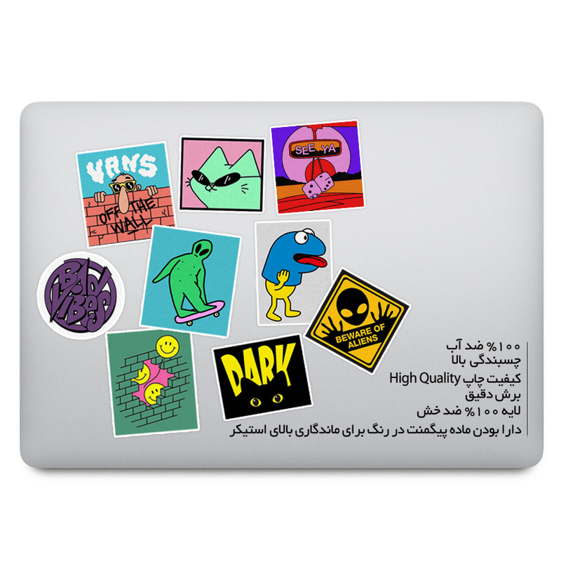 استیکر لپ تاپ ماسا دیزاین طرح ALIEN کد COL031 مجموعه 9 عددی