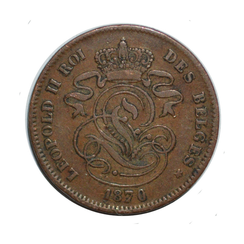 سکه تزیینی کشور بلژیک مدل 2 سنتیم 1870 میلادی 
