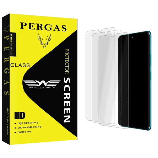 محافظ صفحه نمایش وایلی نایس مدل Pergas Glass MIX01 مناسب برای گوشی موبایل شیائومی Redmi Note 9 Pro 5G بسته سه عددی