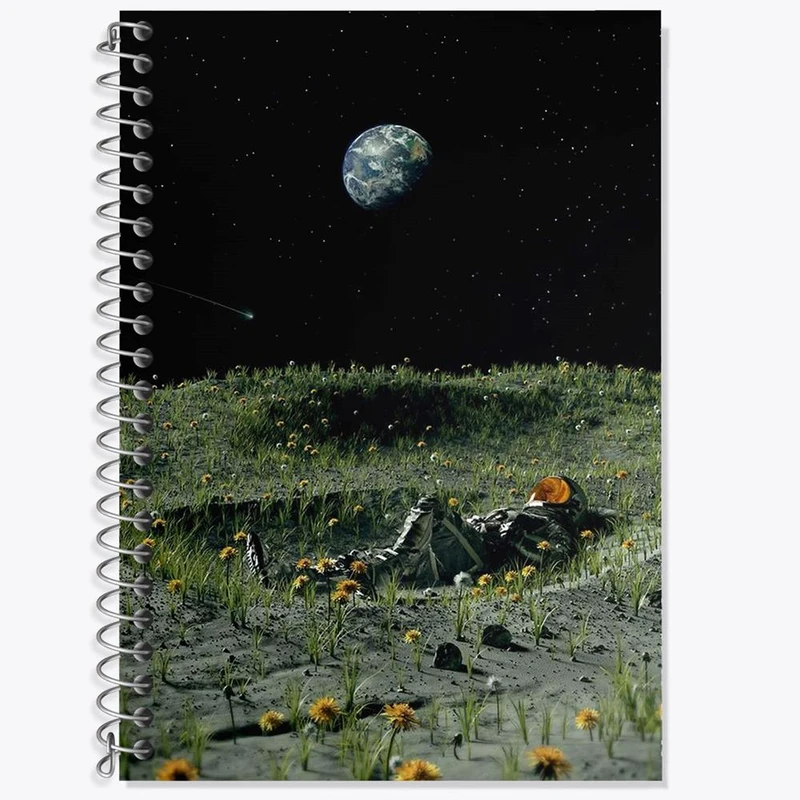 دفتر زبان 50 برگ خندالو مدل دو خط طرح کهکشان کد 25389