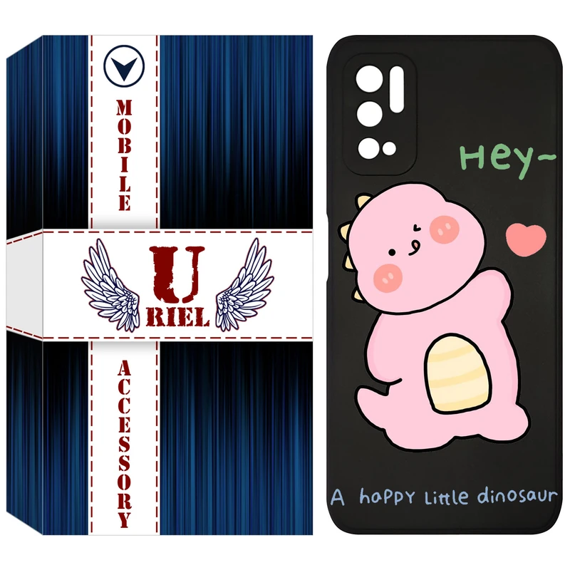 کاور یوریل مدل KSH کد 26 طرح دایناسور صورتی مناسب برای گوشی موبایل شیائومی Redmi Note 10 5G