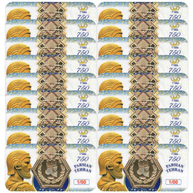 سکه گرمی 18 عیار پارسیان مدل 4030 مجموعه 18 عددی