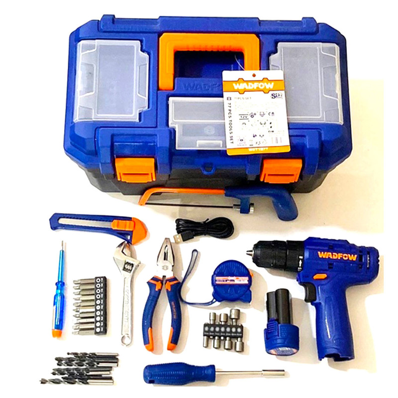 جعبه ابزار و دریل شارژی وادفو مدل WDT1B77 مجموعه 77 عددی جعبه ابزار و دریل شارژی وادفو مدل WDT1B77 مجموعه 77 عددی