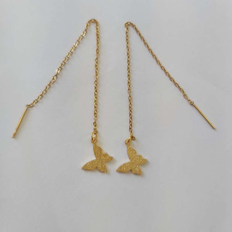 گوشواره زنانه مدل بخیه طرح پروانه کد butf114 گوشواره زنانه مدل بخیه طرح پروانه کد butf114