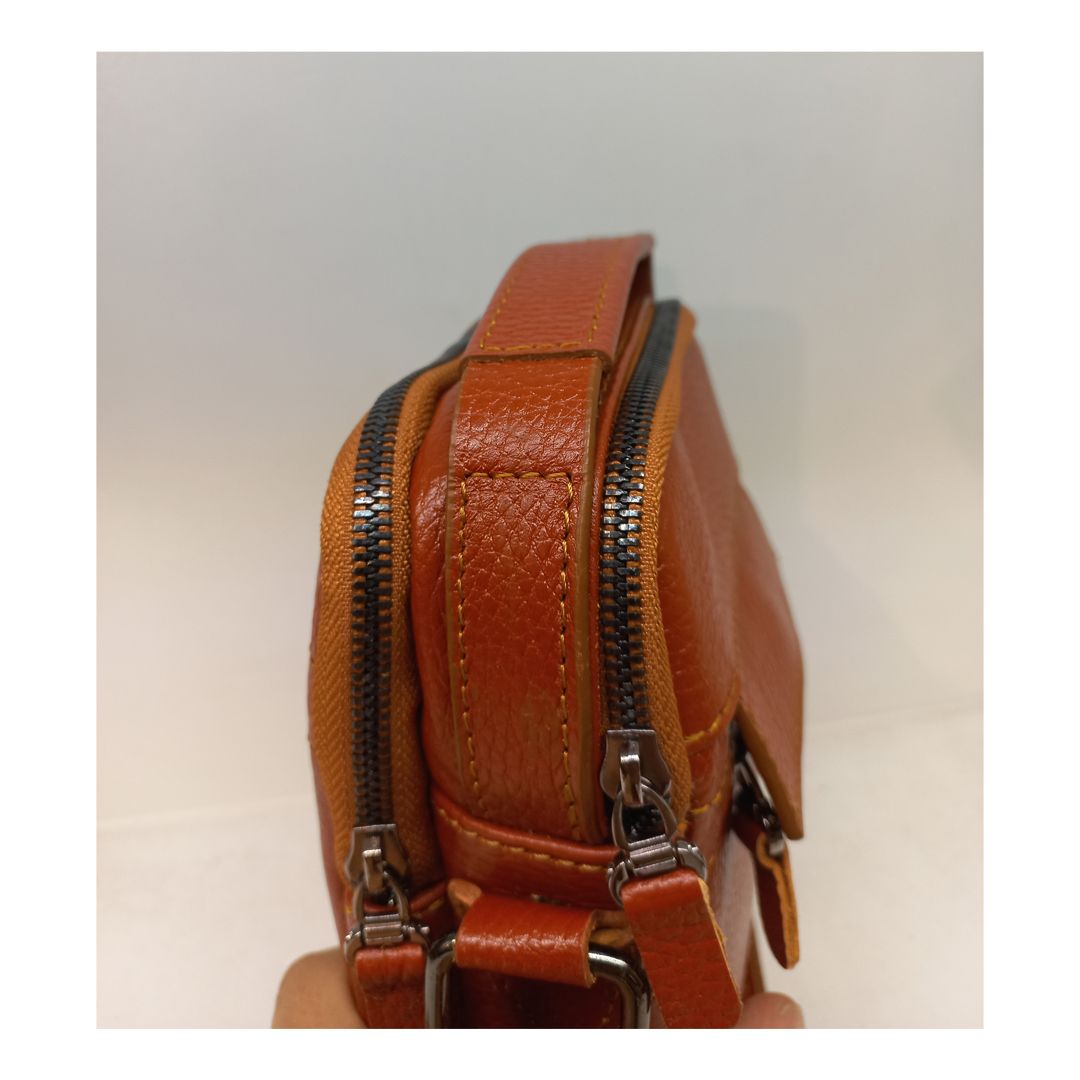 کیف رودوشی مردانه سرزمین چرم مدل رادان کد 301356 فلوتر -  - 5