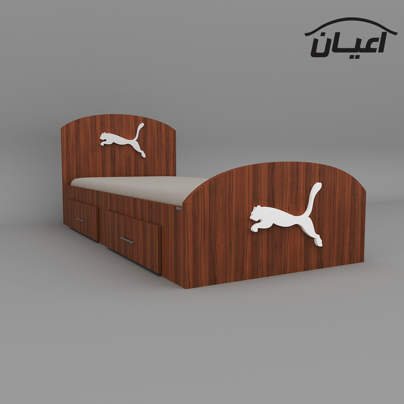 تخت خواب یک نفره اعیان مدل FH460 طرح اسپرت سایز 90x200 سانتی متر