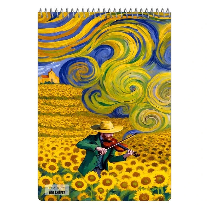 دفتر شطرنجی 100 برگ کارنیکا طرح فانتزی ون گوگ Van Gogh Fantasy کد 82841