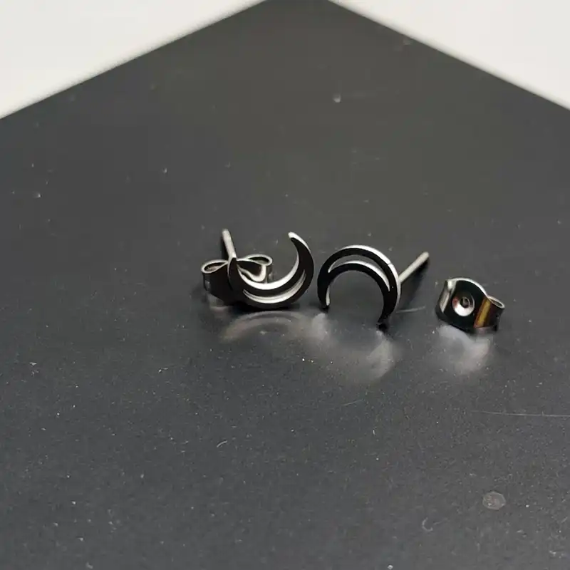 گوشواره زنانه طرح ماه و ستاره کد RKH_1523 مجموعه 2 عددی