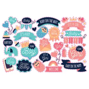 استیکر دیواری کودک مدل برچسب دختر و پسر