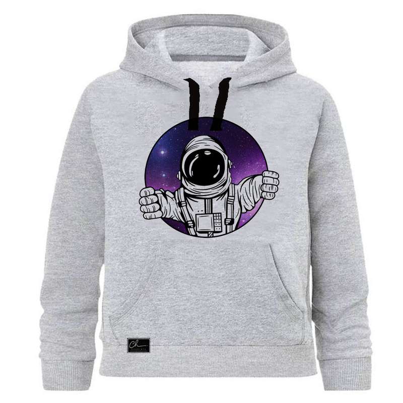 هودی پسرانه طرح فضایی کد J28 رنگ طوسی