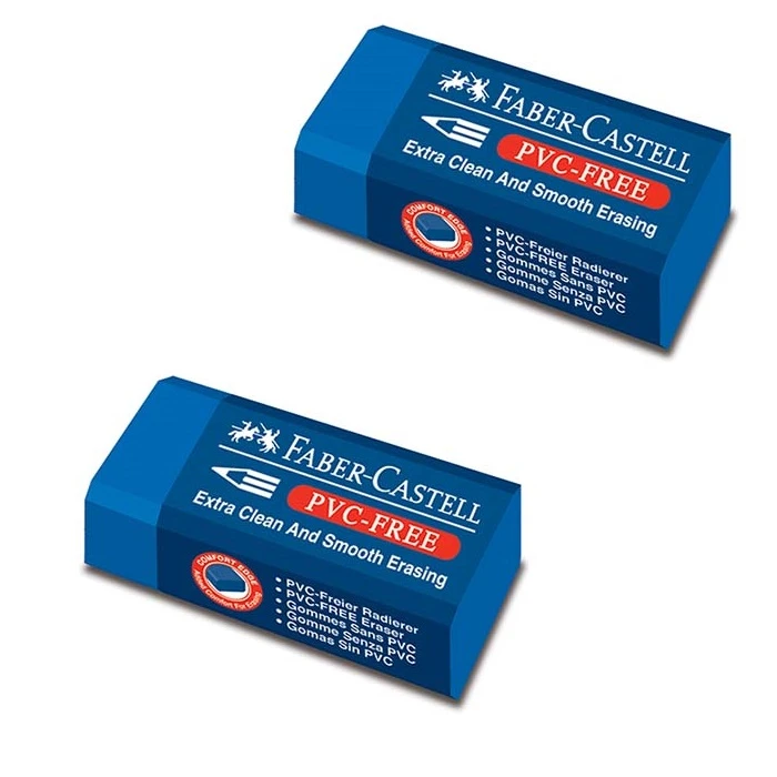 پاک کن فابر کاستل مدل extra clean and smooth erasing small کد 007 بسته 2 عددی