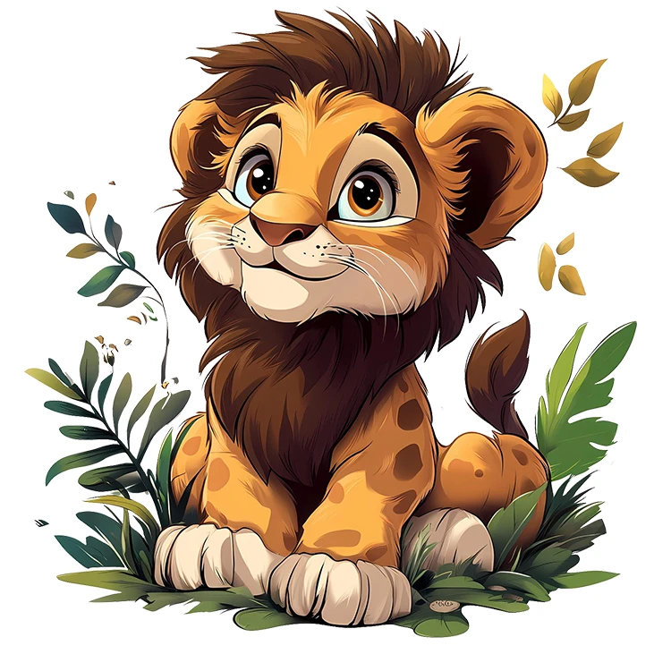 استیکر پارچه و لباس پاد آفرین مدل کارتونی کیوت شیر بامزه کد S2879