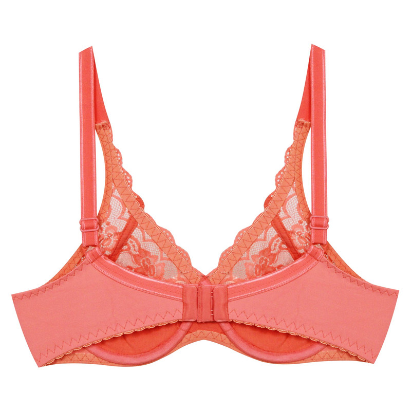 سوتین زنانه پانیذ مدل گیپوری فنردار کد 66364-new رنگ گلبهی