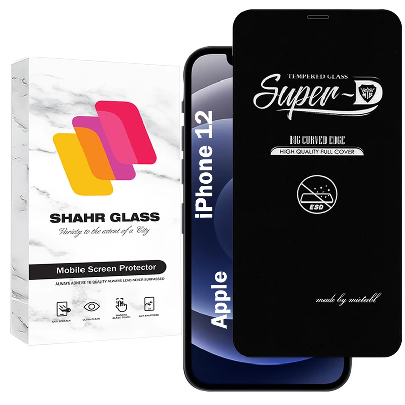 محافظ صفحه نمایش شهر گلس مدل SUPERDNSH مناسب برای گوشی موبایل اپل iPhone 12