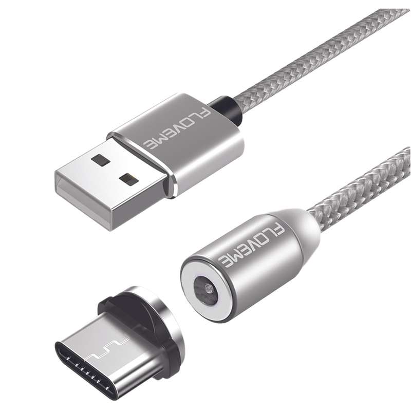 کابل تبدیل مغناطیسی USB به USB-C فلوومی مدل F02 طول 2 متر