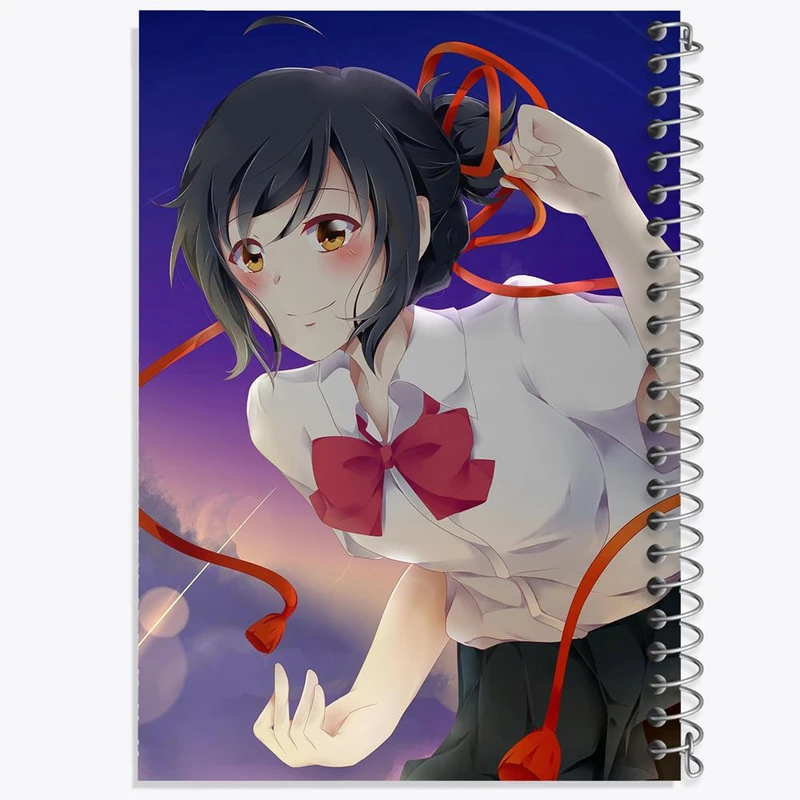 دفتر شطرنجی 50 برگ خندالو طرح میتسویا میامیزو انیمه یورنیم Your Name کد 16241