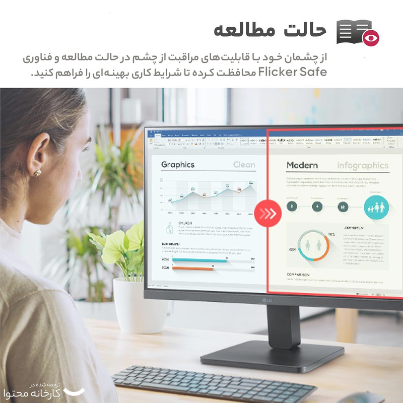 مانیتور 27 اینچ ال جی مدل 27MR400-B با وضوح Full HD پنل IPS و نرخ به روزرسانی 100 هرتز