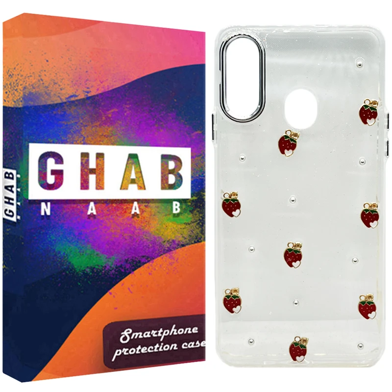  کاور قاب ناب مدل resin طرح توت فرنگی مناسب برای گوشی موبایل سامسونگ Galaxy A20s