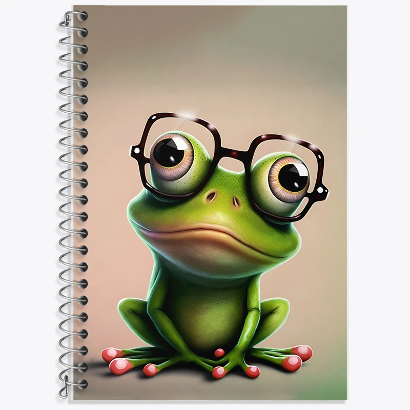 دفتر زبان 50 برگ خندالو مدل دو خط طرح قورباغه کد N3872