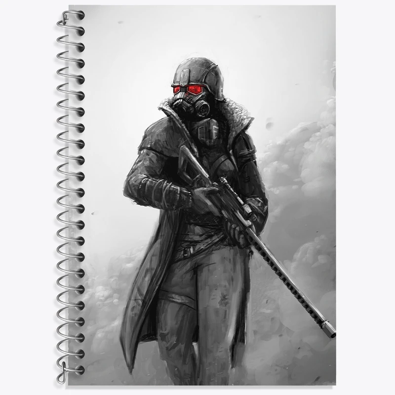 دفتر زبان 50 برگ خندالو مدل سه خط طرح بازی فال‌اوت (Fallout) کد 31293