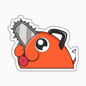 استیکر لپ تاپ و موبایل بووم طرح انیمه مرد اره ای مدل Pochita کد MR04