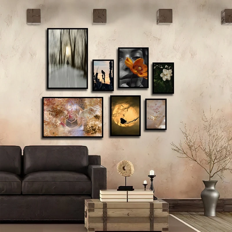 تابلو بکلیت طرح طبیعت و خوشنویسی مدل B-2599 مجموعه 7 عددی