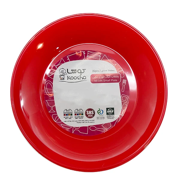 بشقاب یکبار مصرف کوشا مدل نگین کیک خوری بسته 6 عددی